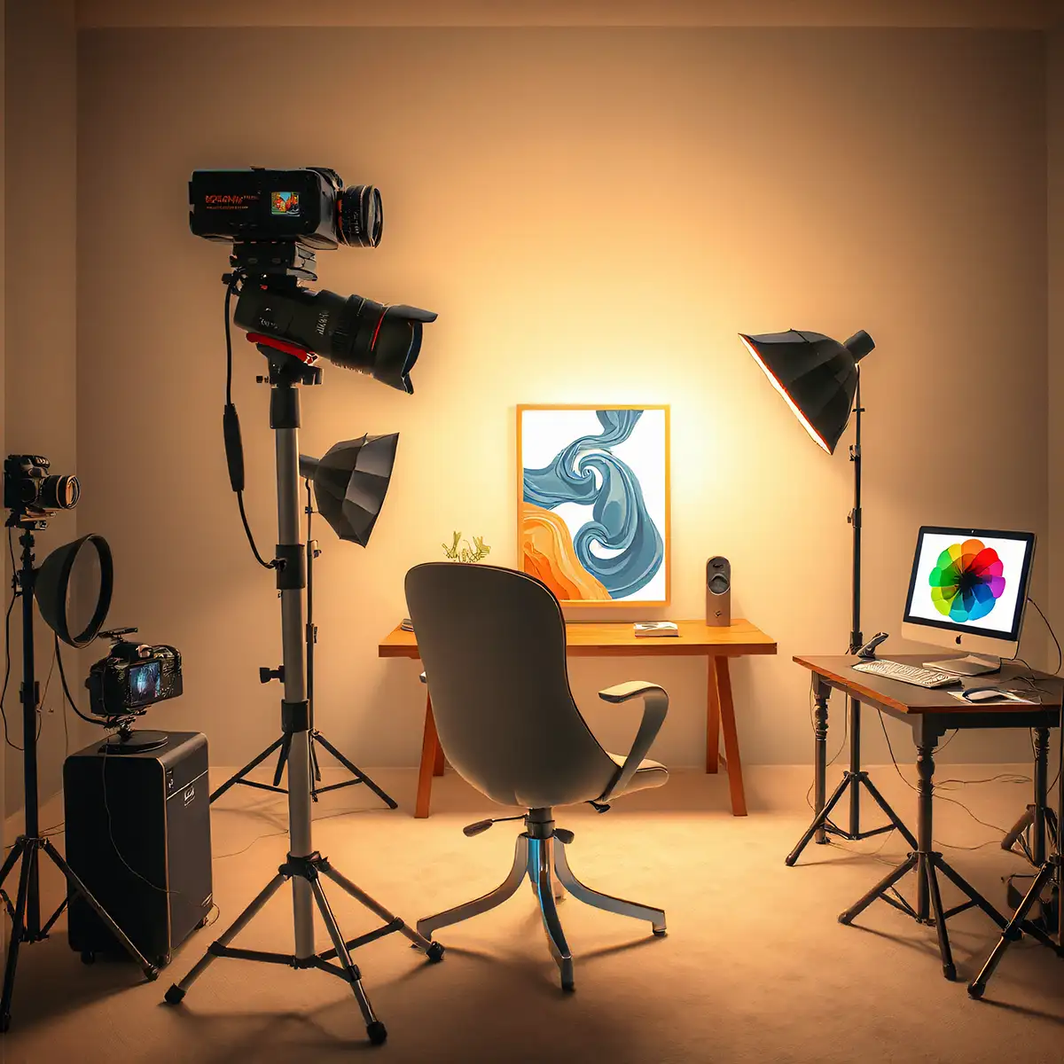 Professional art documentation setup for portfolio photography at Muzart Schools Toronto